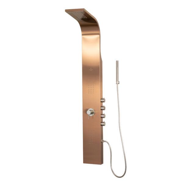 PULSE ShowerSpas Brushed Bronze Stainless Steel Shower Panel Santa C