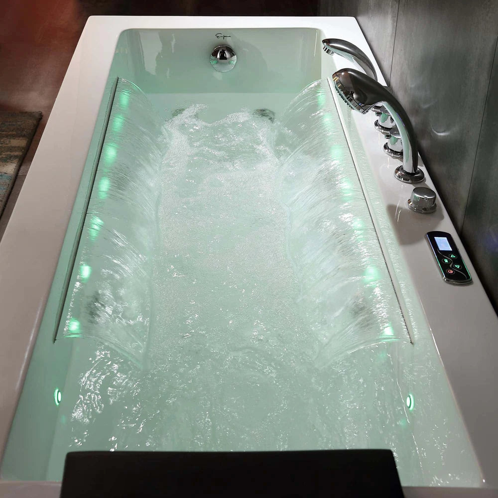 Empava 67JT351LED 67" Whirlpool Combination Massage Waterfall Bathtub - Bathroom Design Center