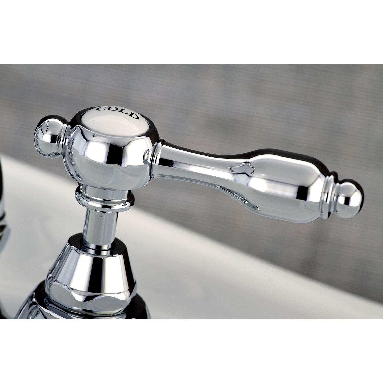 Kingston Brass Tudor Bridge Bathroom Faucet with Brass Pop-Up